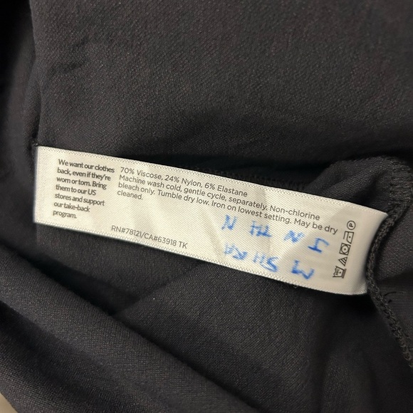 Eileen Fisher Charcoal Quarter Sleeve Long Sleeve Dress Medium Neck Shift - Picture 5 of 6